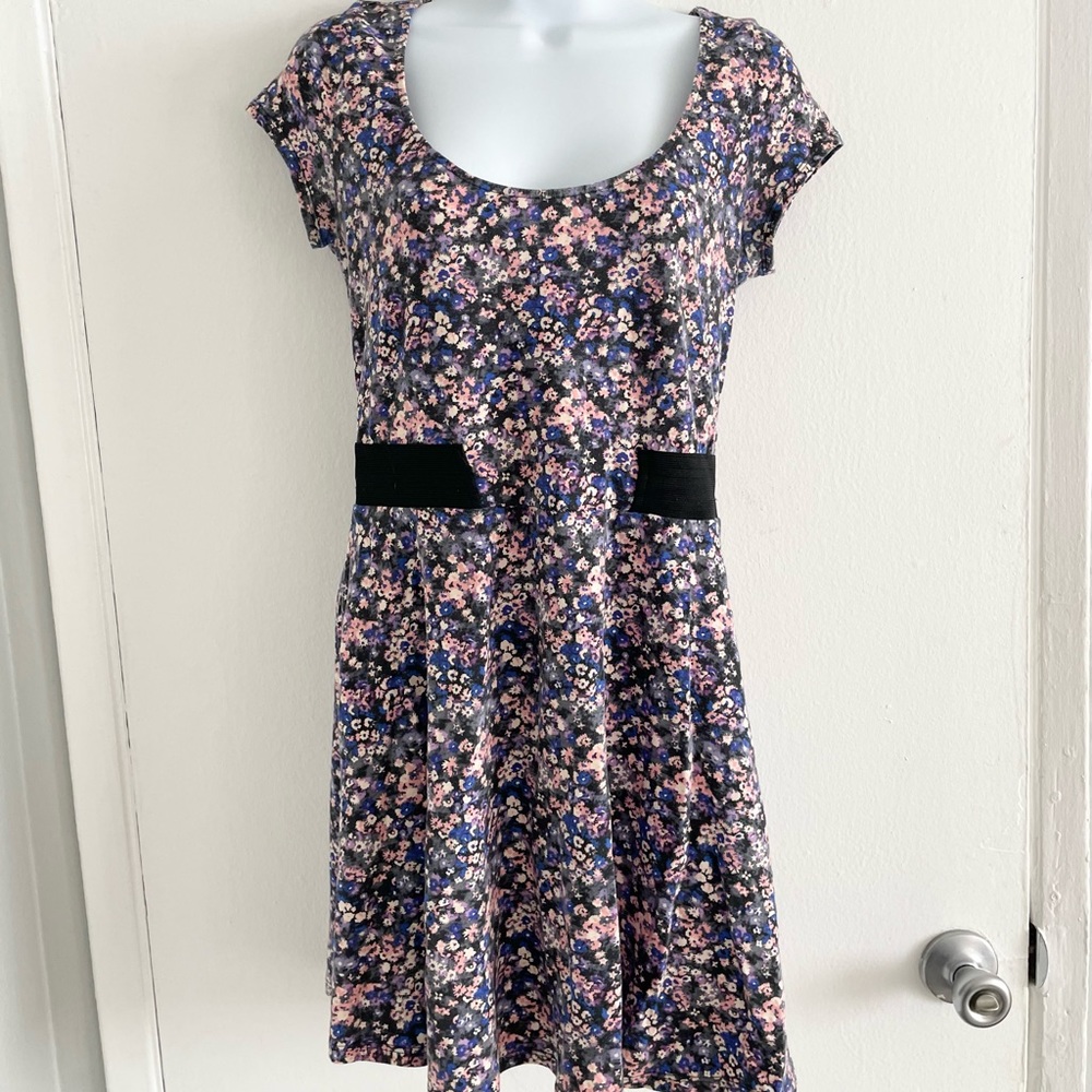 American Eagle Multicolored Floral Skater Dress Size M